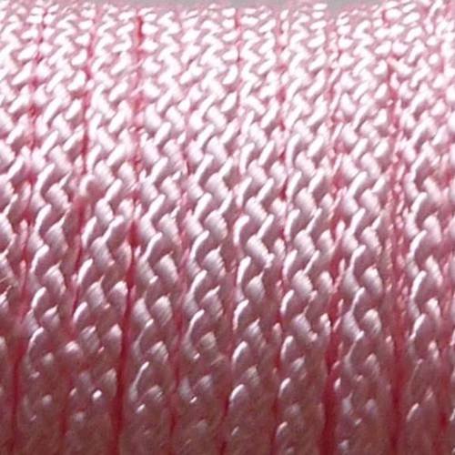 1m cordon polyester 2mm de couleur rose pâle layette brillant 2mm 