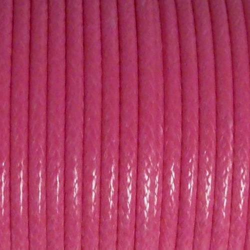 4m cordon polyester enduit 1,5mm souple imitation cuir de couleur rose fuschia quasi fluo 