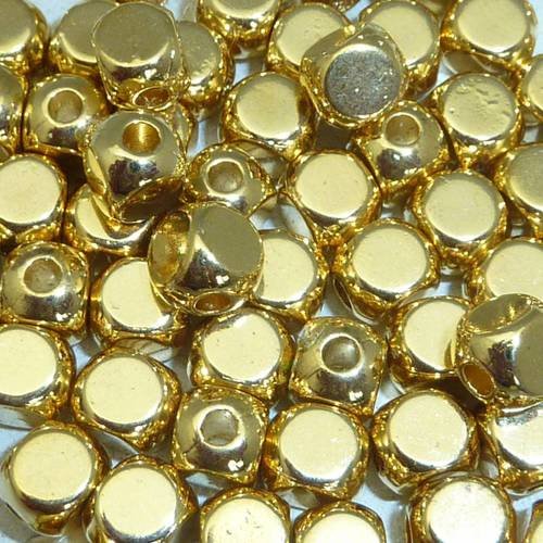 5 perles connecteur carré arrondi en métal doré 4,5mm