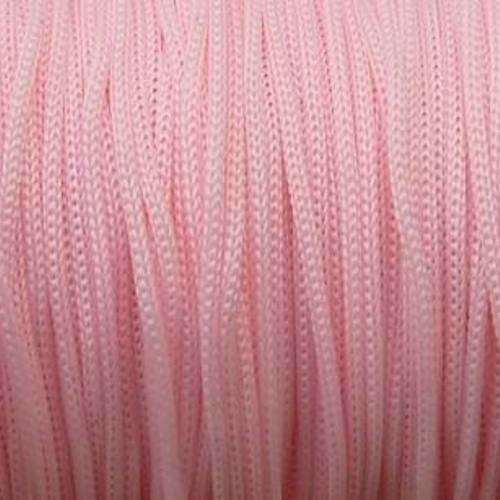 5m cordon polyester rose pâle 0,8mm