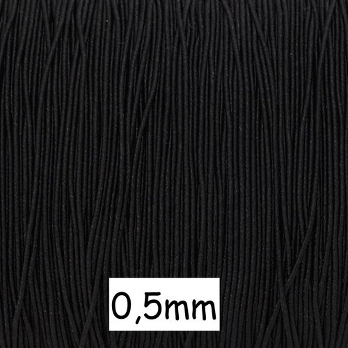 10m fil élastique fin de couleur noir 0,5mm