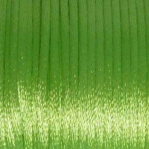 1m fil, cordon queue de rat ou ficelle chinoise vert fluo brillant 1,5 mm 