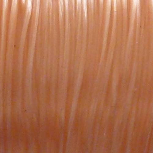 Fil nylon élastique de couleur rose orangé pastel transparent 0,5mm