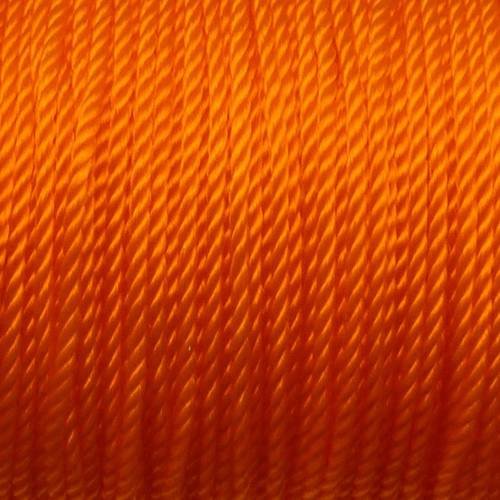 2m de fil nylon de couleur orange fluo brillant 1,5mm 