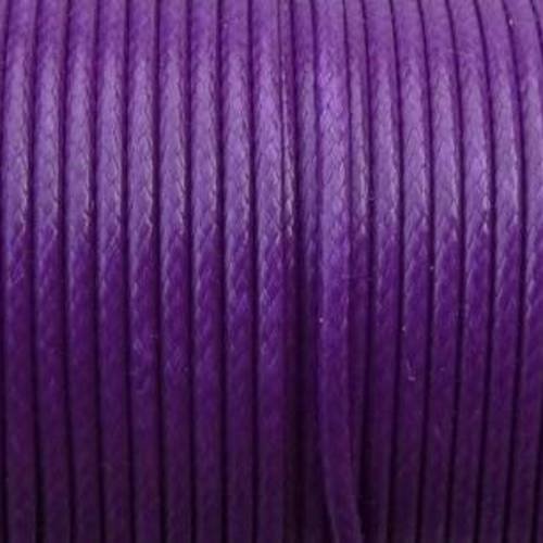 5m de cordon polyester enduit souple 1,5mm imitation cuir de couleur violet