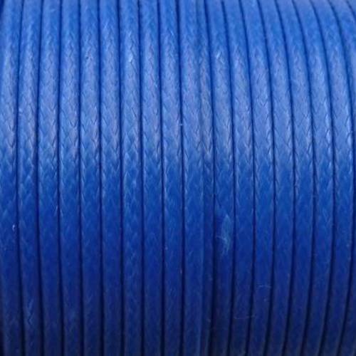 Fil coton ciré de couleur bleu électrique 1,5mm