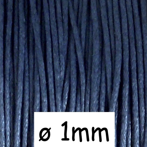 10m fil coton ciré 1mm de couleur bleu bleuet