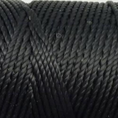 3,50 m de fil, cordon nylon noir brillant 0,8mm