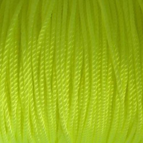 2m de fil nylon de couleur jaune fluo brillant 1,5 mm 