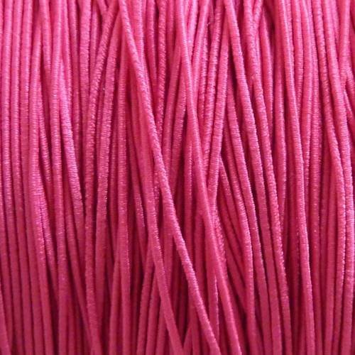 5m fil élastique 1mm de couleur rose vif quasi flou, fuchsia 1mm