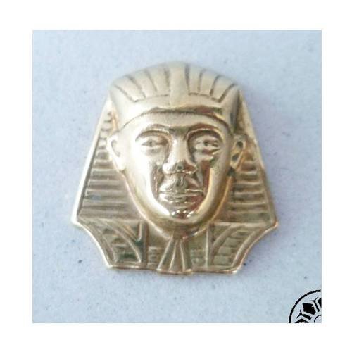 Cabochon, estampe, pharaon vintage années 60 en laiton doré