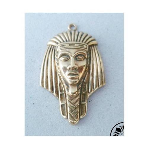 Pendentif pharaon vintage 50's en laiton doré