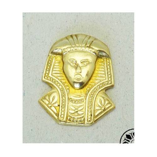 Cabochon, estampe, pharaon vintage années 60-70 en laiton doré