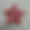 Estampe, pendentif étoile filigrane en bois peint couleur rouge