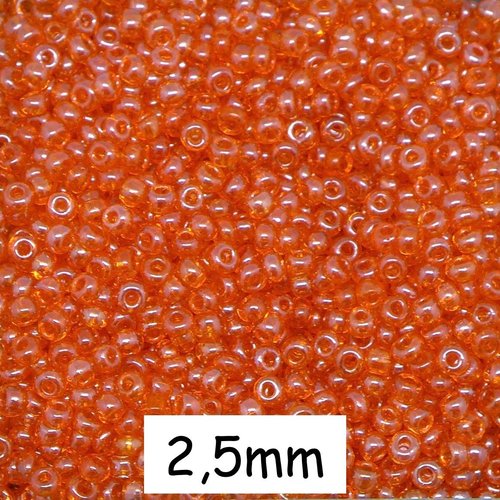 30g perles de rocaille 2,5mm orange tangerine brillant