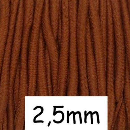 4m élastique 2,5mm marron caramel