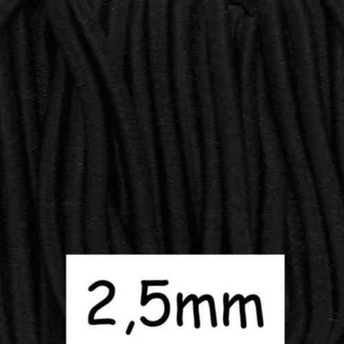 4m elastique noir 2,5mm