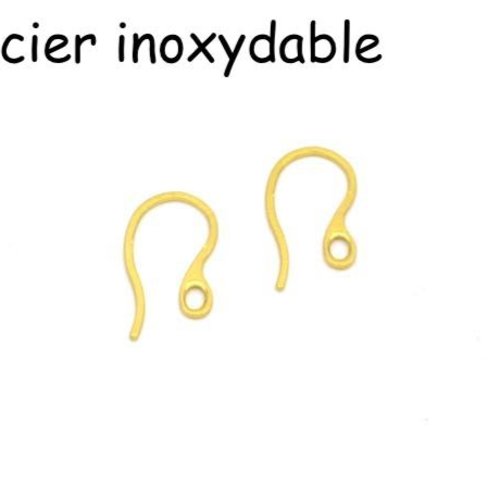 4 crochets d'oreilles moderne doré en acier inoxydable couleur or 19mm avec un trou - 2 paires crochets