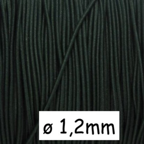 4m fil élastique rond 1,2mm vert foncé - idéal création couture, diy
