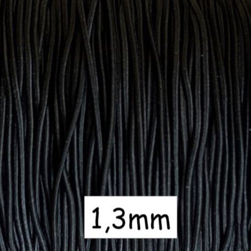 5m fil élastique 1,3mm noir - idéal création couture, diy