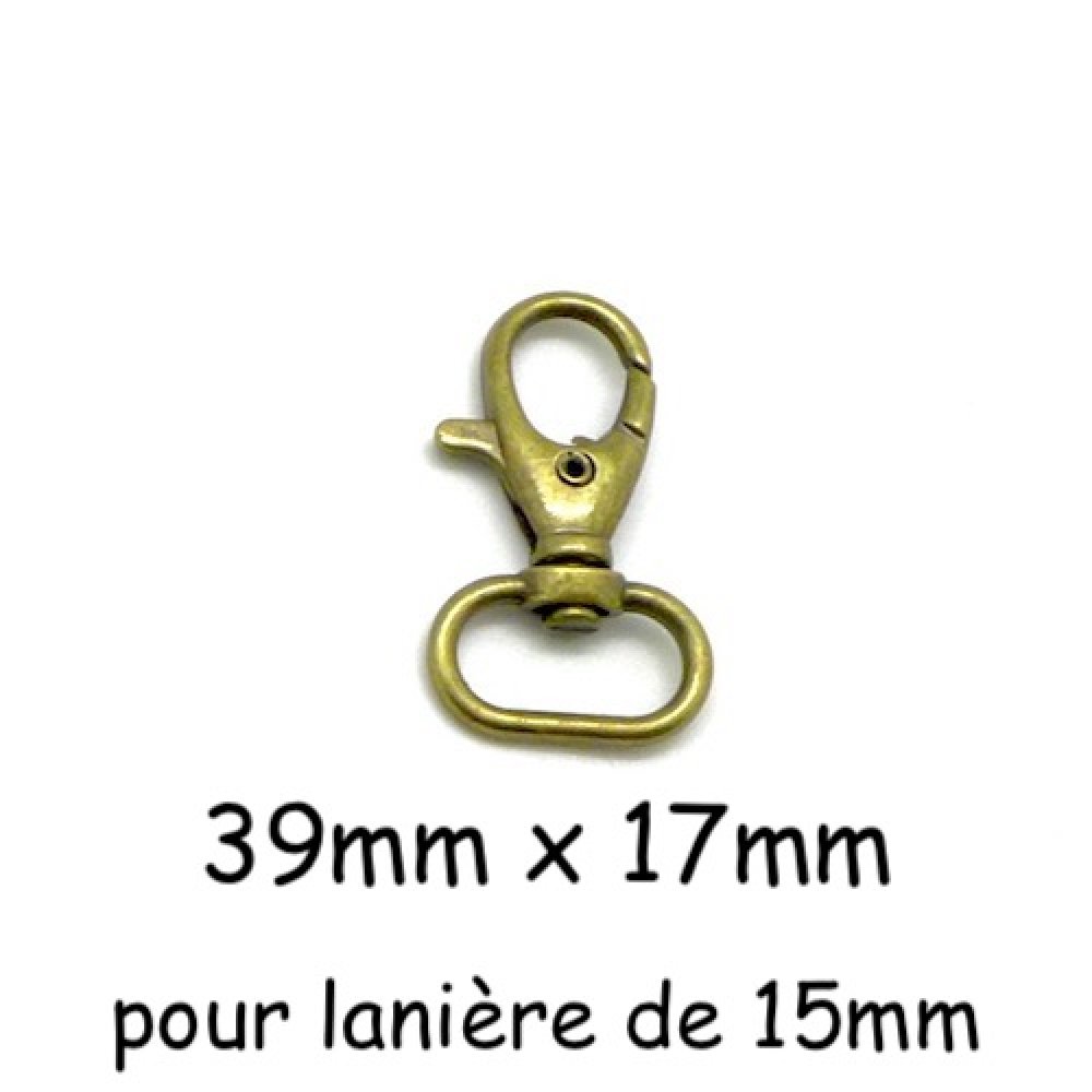Lot 2 anneaux fermoir mousqueton pour anses de sacs 4cm / métal argenté -  Un grand marché