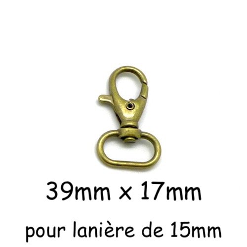 Mousqueton métal Claspy 50mm - bronze - Ma Petite Mercerie