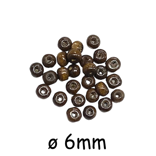 130 perles en bois ronde marron 6mm pour création diy