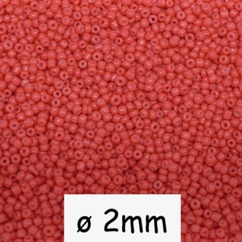 30g perles de rocaille fine rose corail 2mm