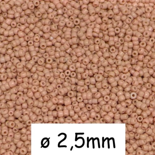 30g perles de rocaille fine rose chair mat 2,5mm