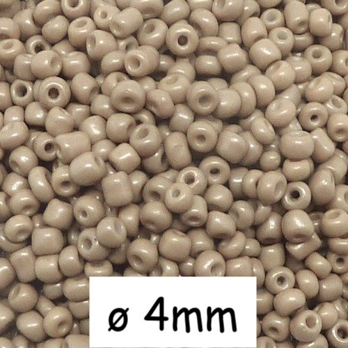 20g perles de rocaille beige mat en verre 4mm