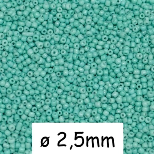 30g perles de rocaille bleu vert opaline 2,5mm