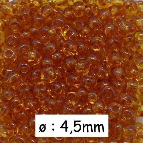 30g perles de rocaille 4,5mm de couleur ambre miel