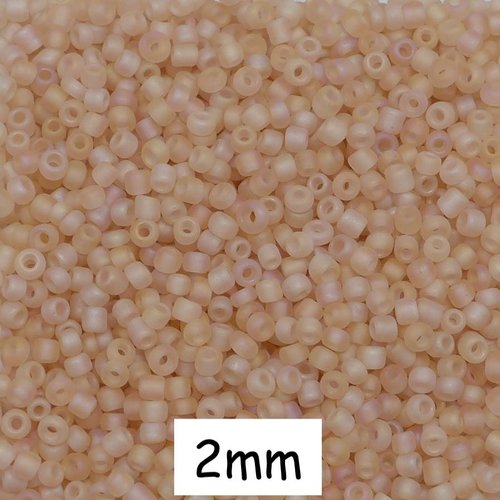30g perles de rocaille 2mm orange saumon mat ab