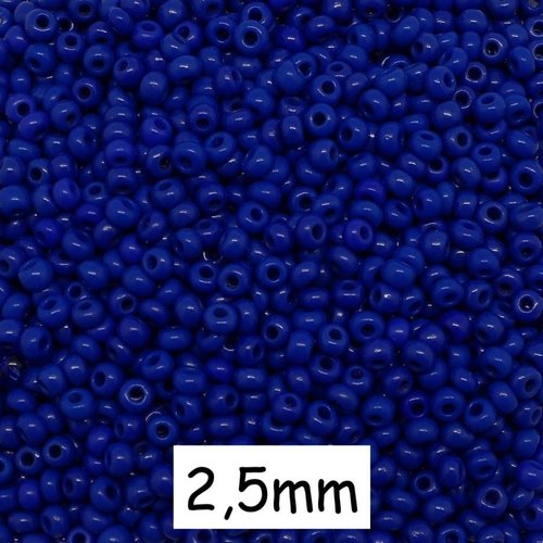 30g perles de rocaille 2,5mm bleu saphir