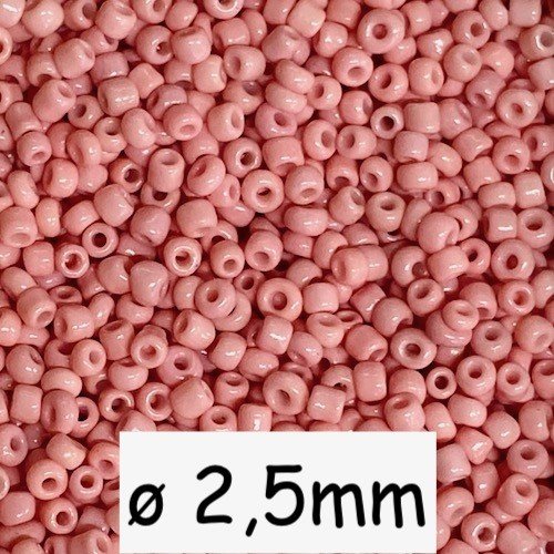 20g perles de rocaille rose pastel 2,5mm