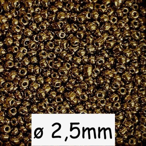 30g perles de rocaille doré foncé 2,5mm