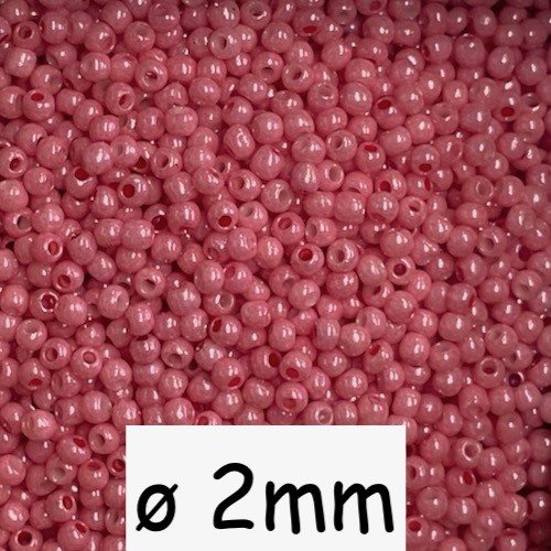 30g perles de rocaille fine rose bonbon 2mm