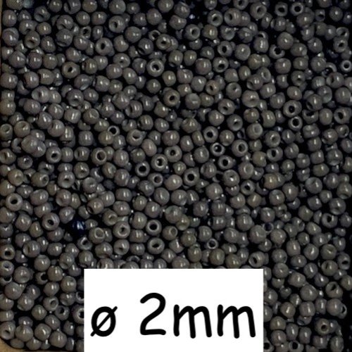 30g perles de rocaille 2mm gris foncé