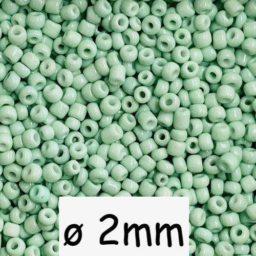 20g perles de rocaille vert pastel 2mm