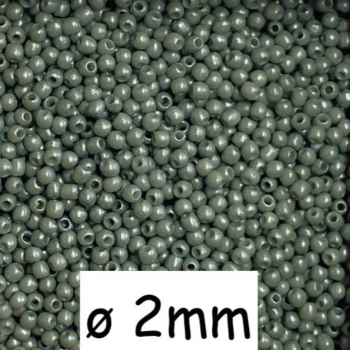 30g perles de rocaille fine vert céladon nacré 2mm