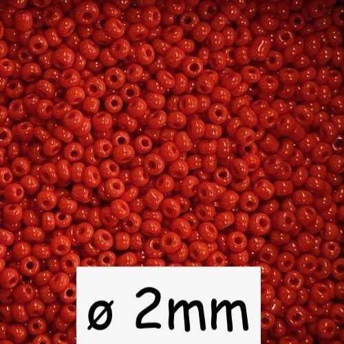 20g perles de rocaille orange rouge 2mm