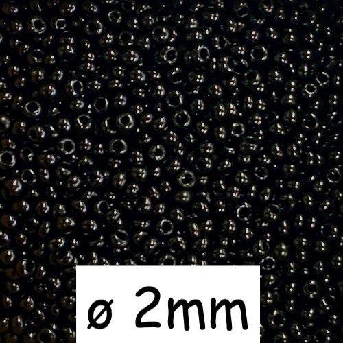 20g perles de rocaille fine noire 2mm
