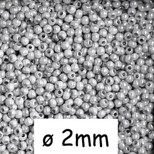 20g perles de rocaille fine gris perle 2mm