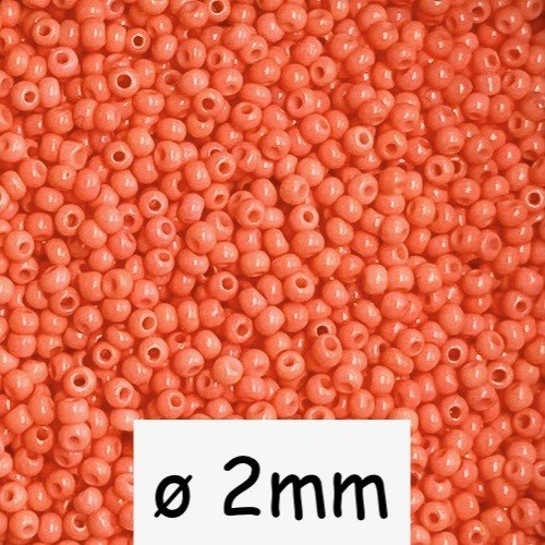 20g perles de rocaille orange rose saumon 2mm