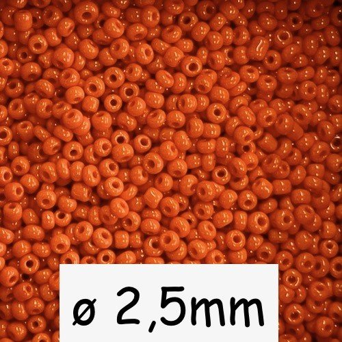 20g perles de rocaille orange 2,5mm