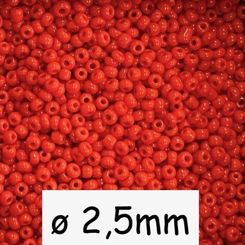 20g perles de rocaille orange rouge 2,5mm
