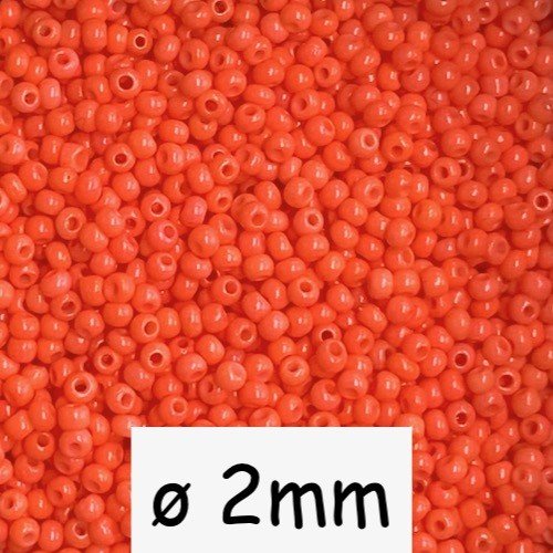 20g perles de rocaille orange corail 2mm