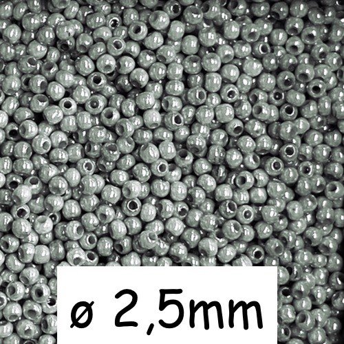 20g perles de rocaille gris acier 2,5mm