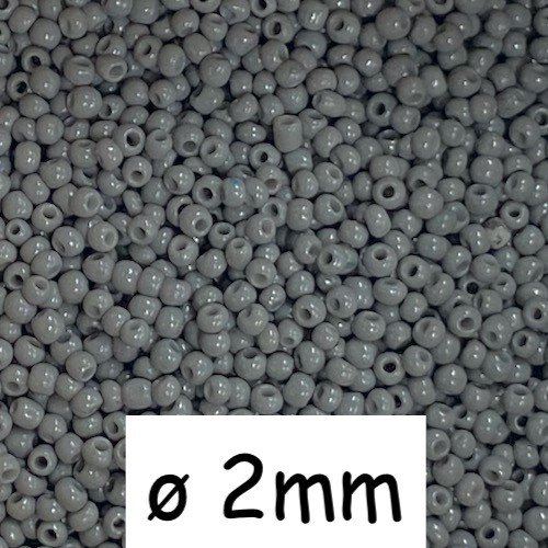 20g perles de rocaille fine gris 2mm
