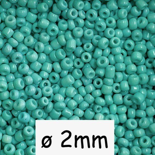 20g perles de rocaille fine bleu turquoise 2mm